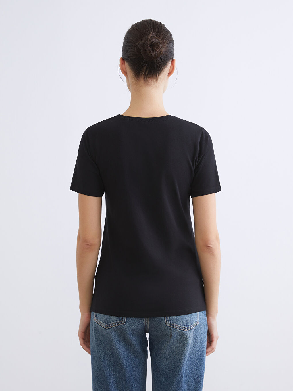 Әйелдер қара Футболка-3