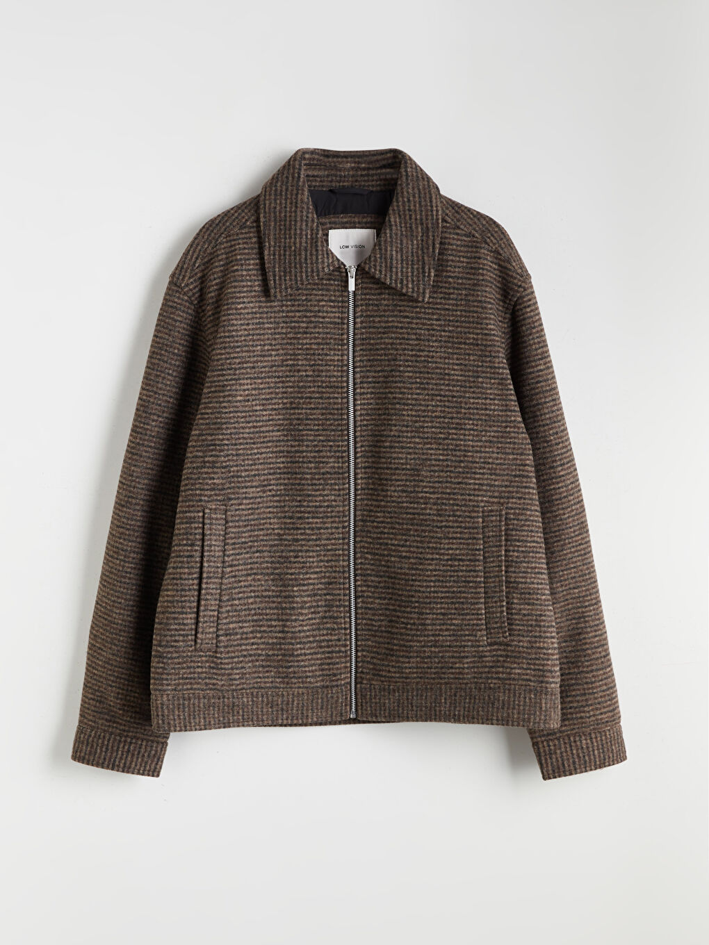 Kahverengi Standart Kalıp Ceket Yaka Erkek Kaşe Kaban-5