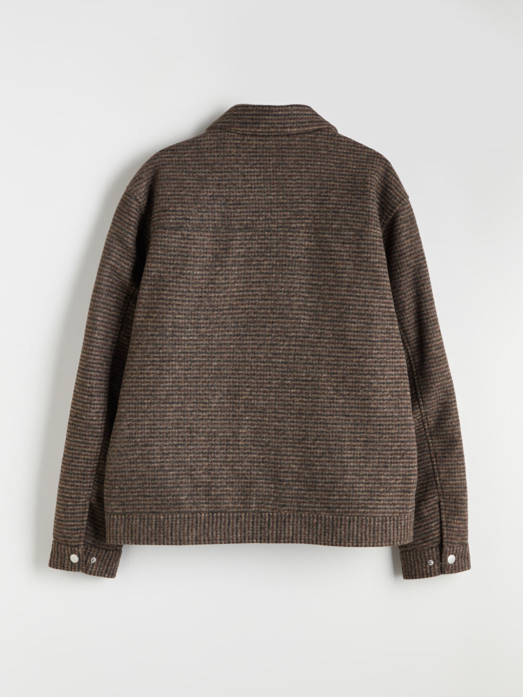 Kahverengi Standart Kalıp Ceket Yaka Erkek Kaşe Kaban-6