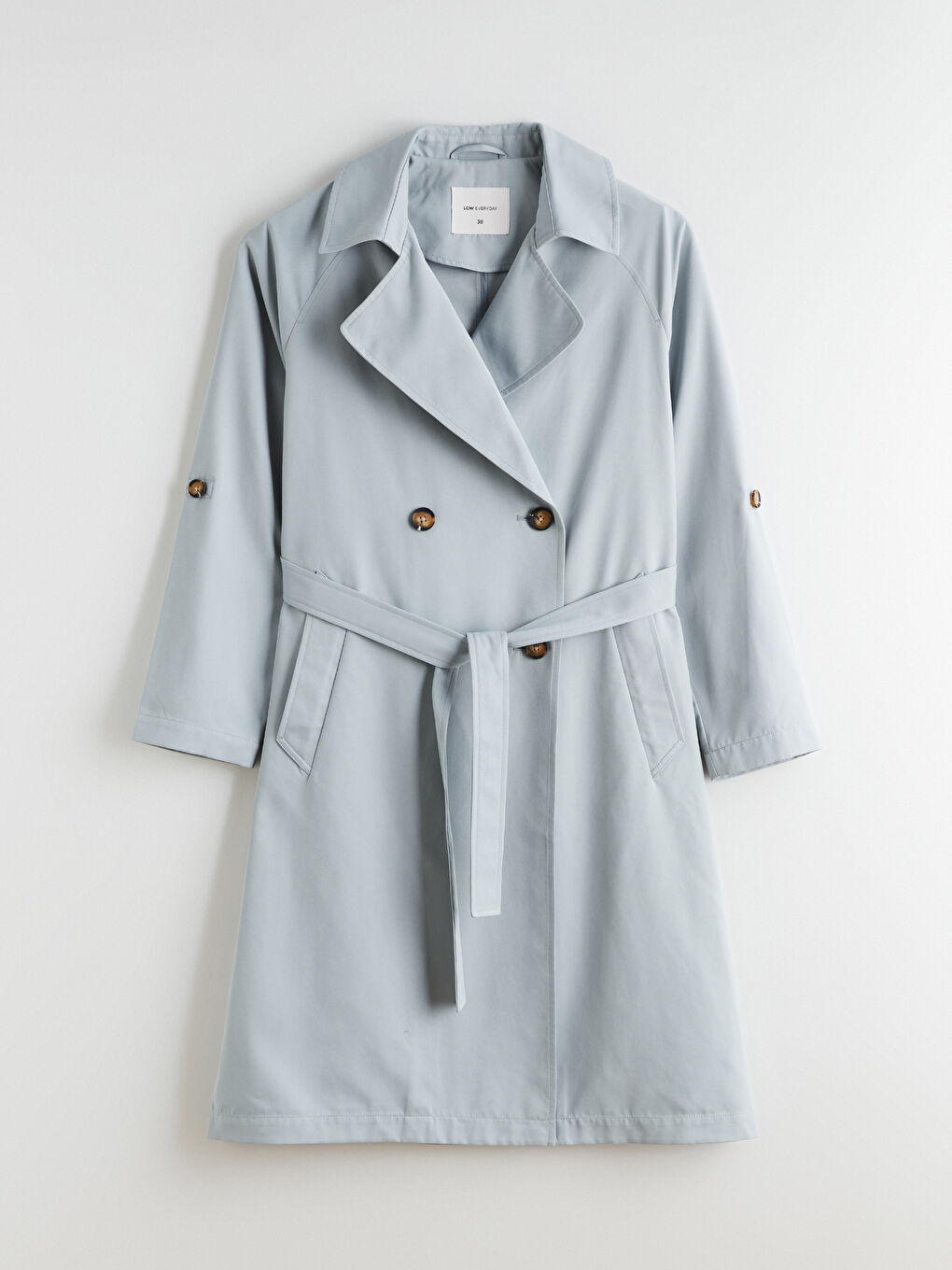 Mavi Kruvaze Yaka Kadın Trençkot-4