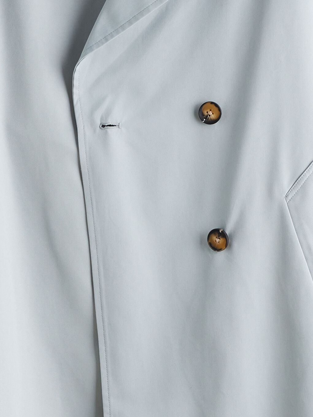 Mavi Kruvaze Yaka Kadın Trençkot-5