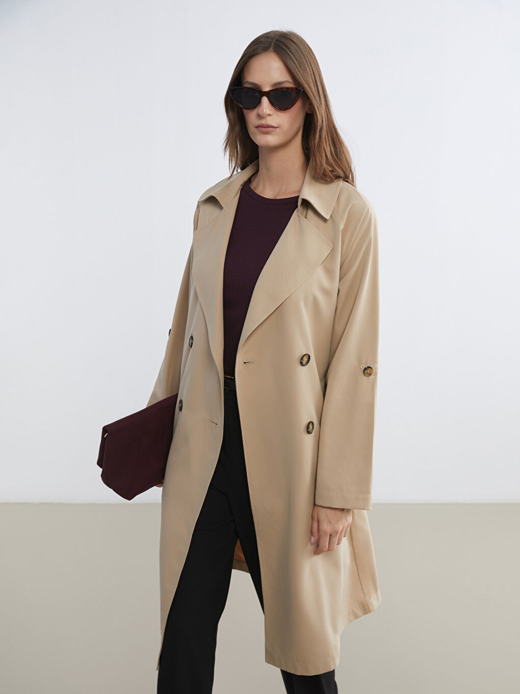Women's Double-Breasted Trench Coat