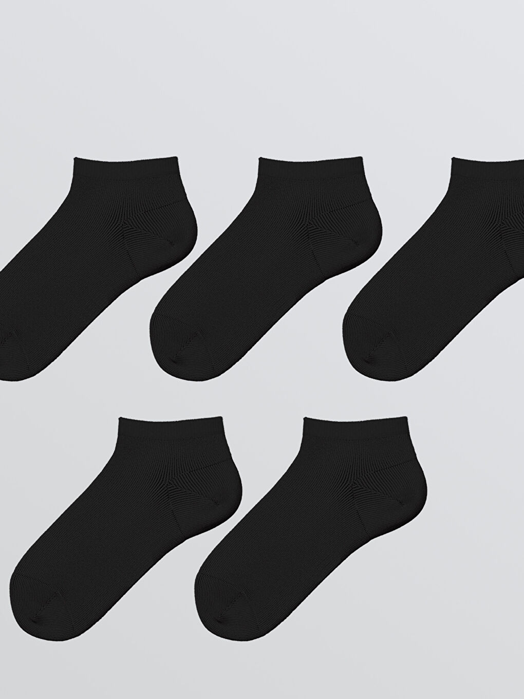 Siyah Basic Erkek Çocuk Patik Çorap 5'li-2