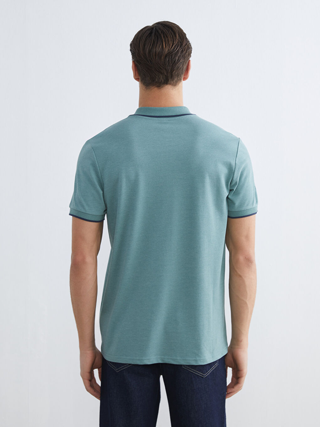 تي شيرت ياقة بولو بيكيه للرجال-3