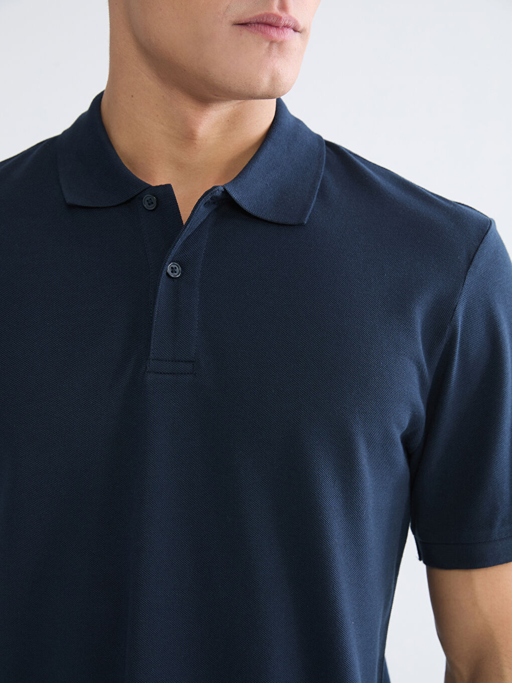 تي شيرت ياقة بولو بيكيه للرجال-2