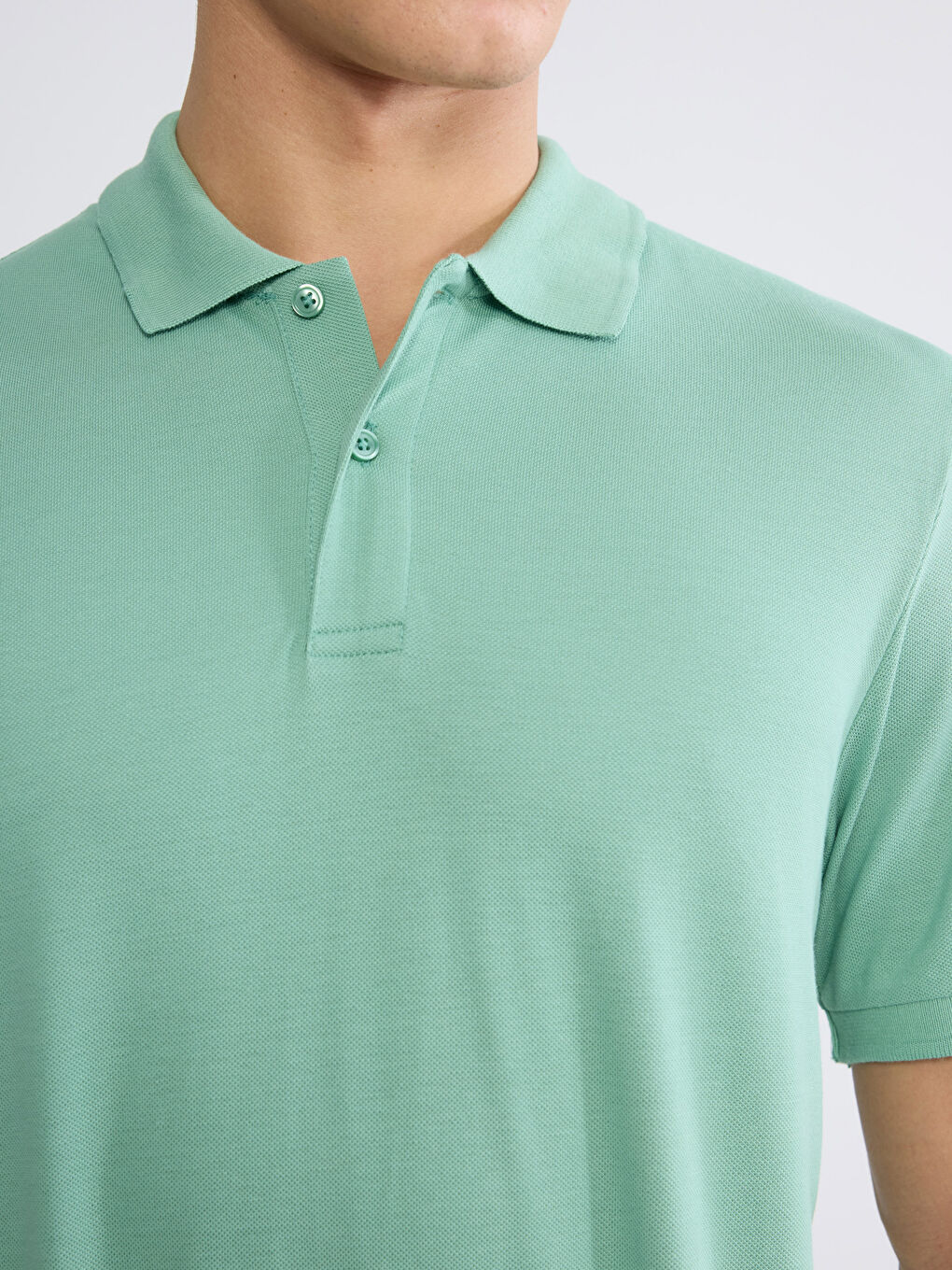 تي شيرت ياقة بولو بيكيه للرجال-2