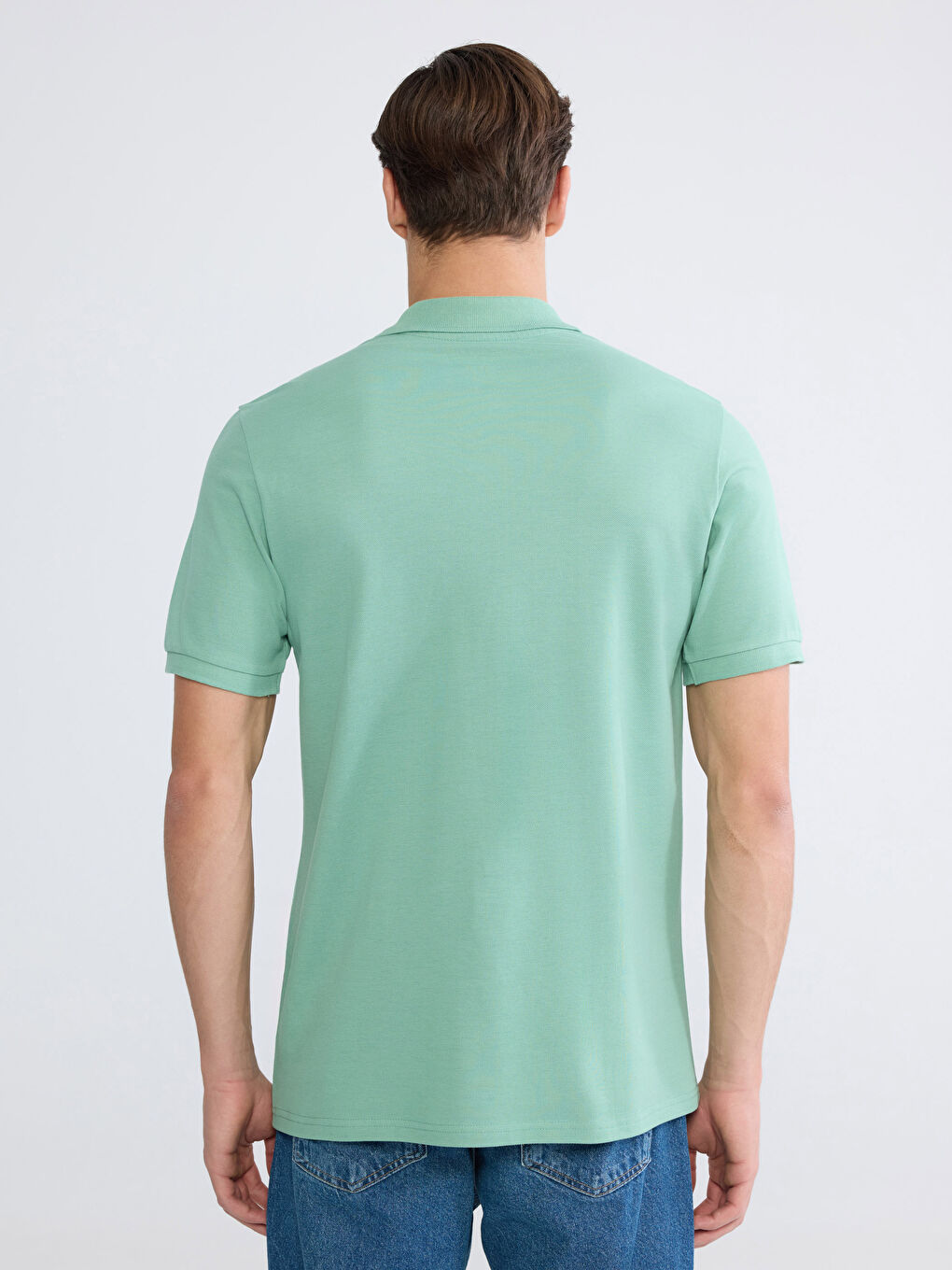 تي شيرت ياقة بولو بيكيه للرجال-3