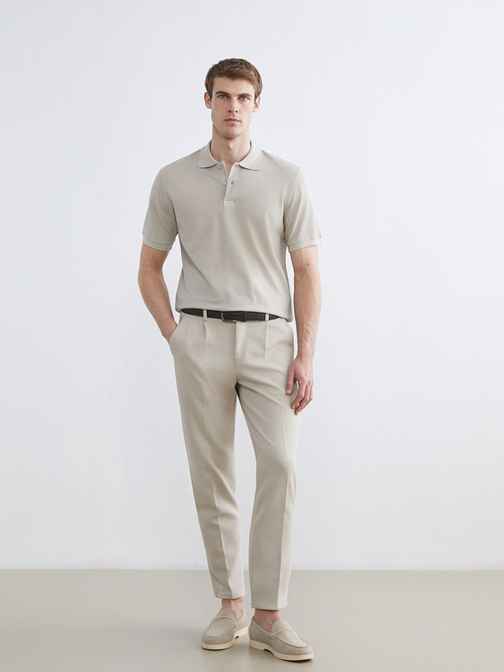 تي شيرت ياقة بولو بيكيه للرجال-1