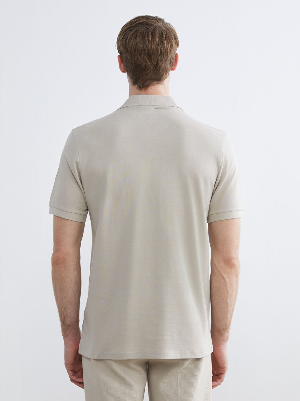 تي شيرت ياقة بولو بيكيه للرجال-3