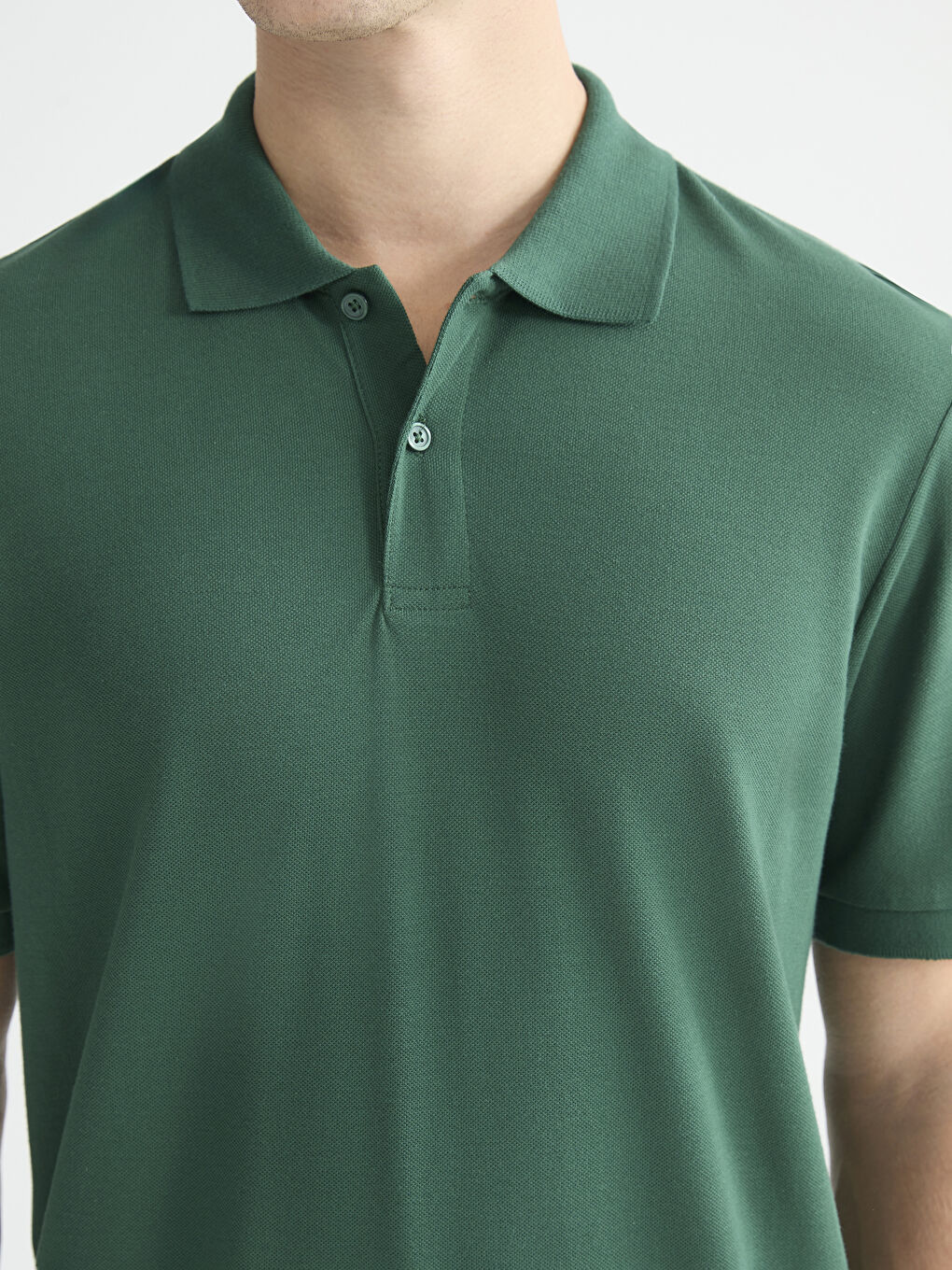 تي شيرت ياقة بولو بيكيه للرجال-2