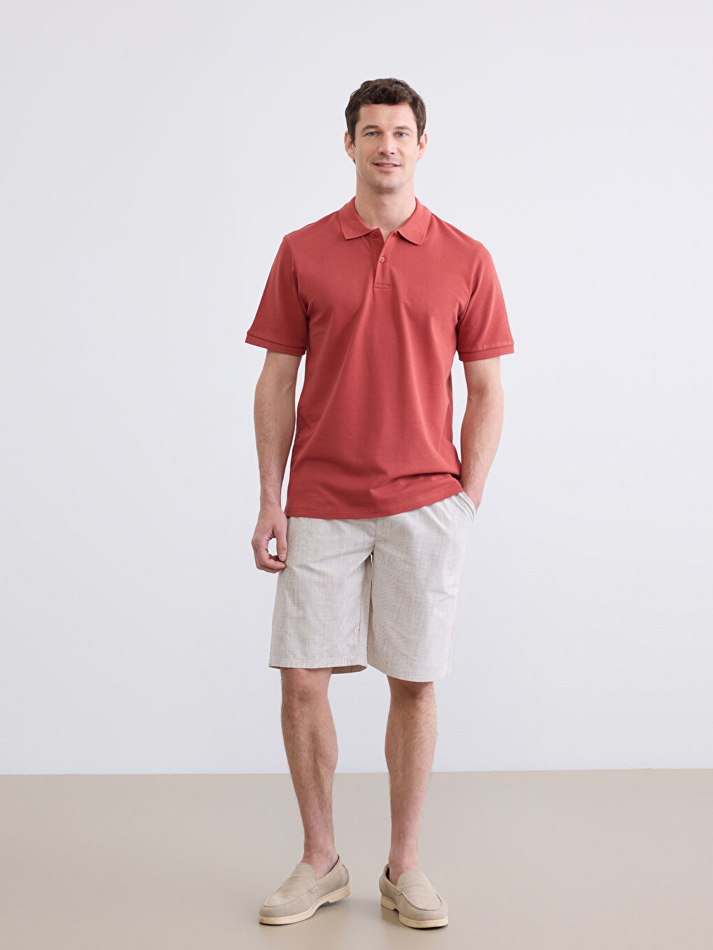 Polo Collar Pique Men's T-Shirt-1