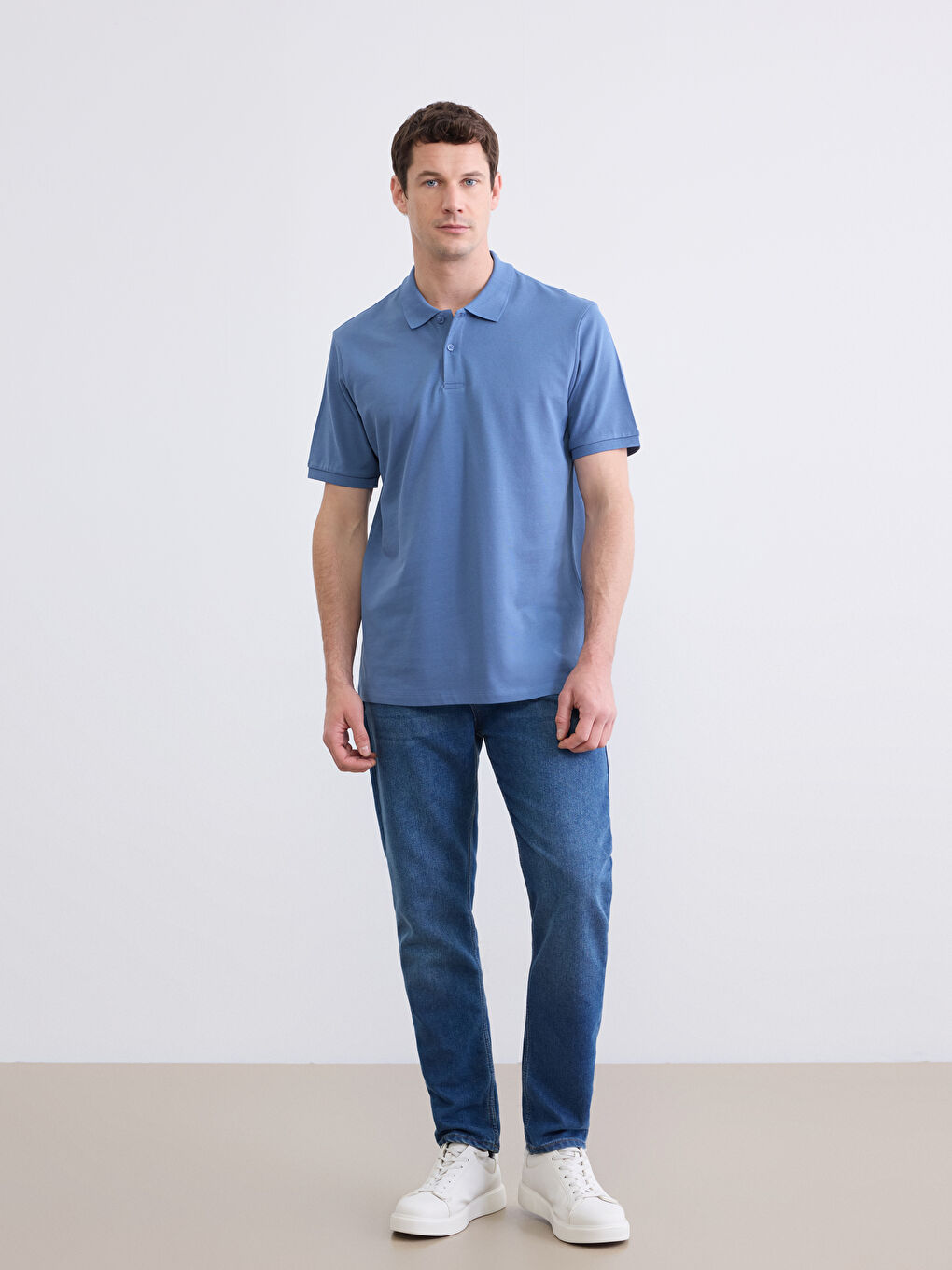 Polo Collar Pique Men's T-Shirt-1