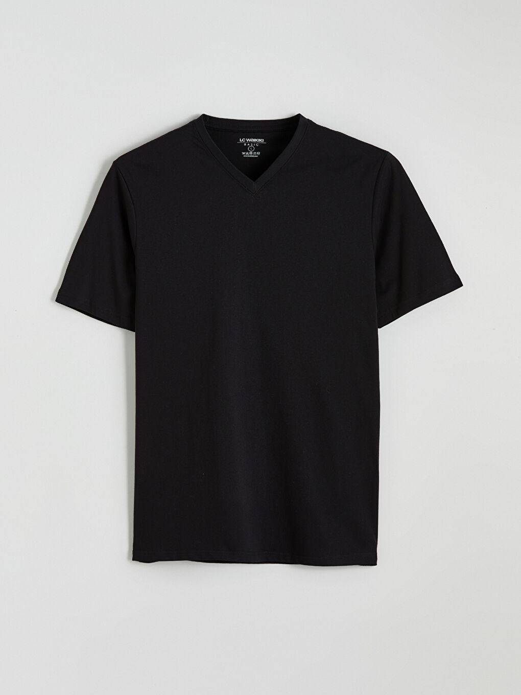 تيشيرت ياقة V كم قصير للرجال-4