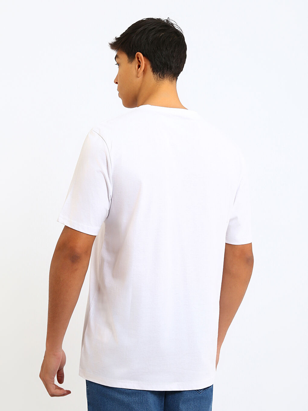 V Neck Short Sleeve Men's T-Shirt-4