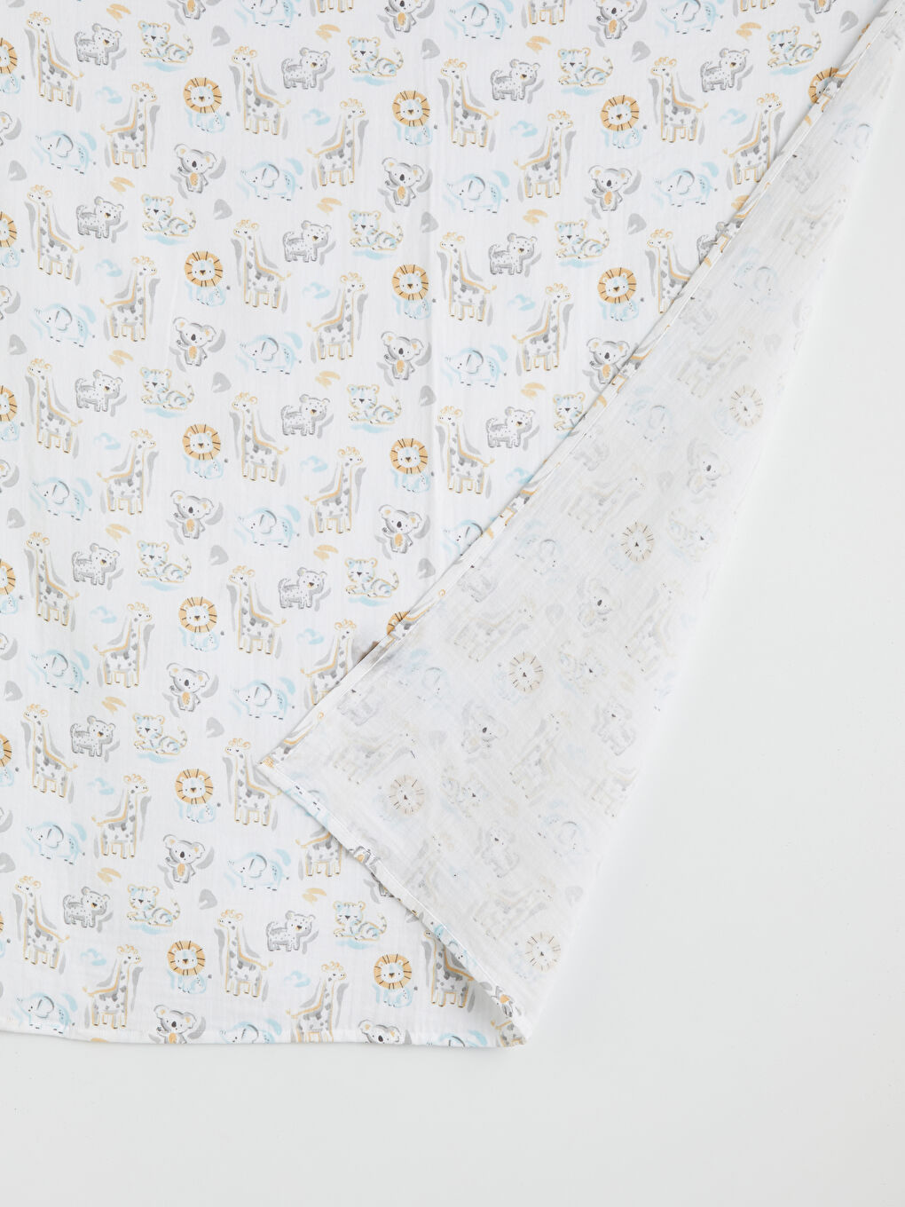 Ekru Baskılı Pamuklu Bebek Battaniyesi 90x100 cm-4