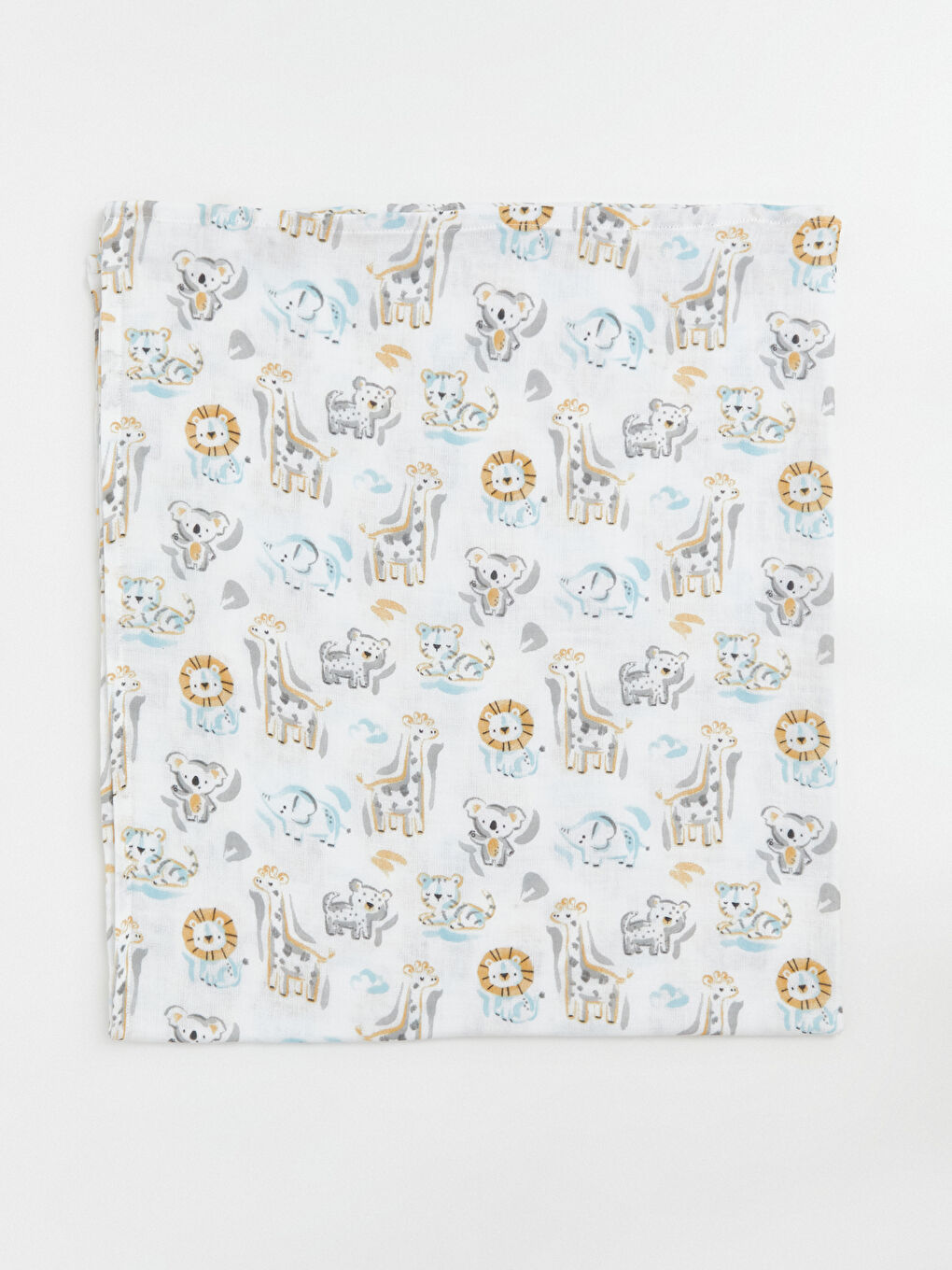 Ekru Baskılı Pamuklu Bebek Battaniyesi 90x100 cm-1