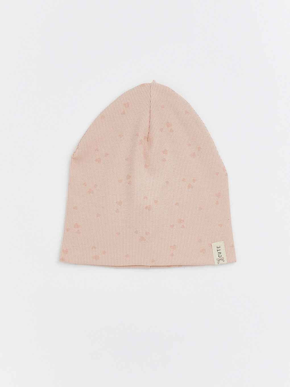 Pembe Baskılı Kız Bebek Bere