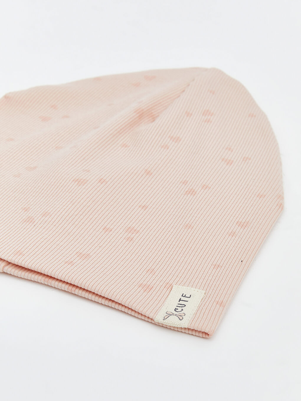 Pembe Baskılı Kız Bebek Bere-2