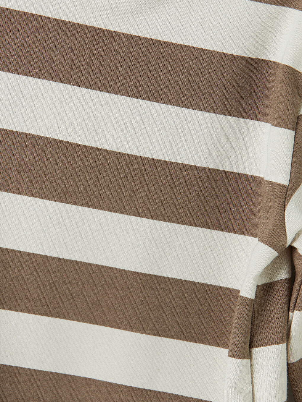 Sarı Erkek Bebek Bisiklet Yaka Uzun Kollu Çizgili Sweatshirt-2