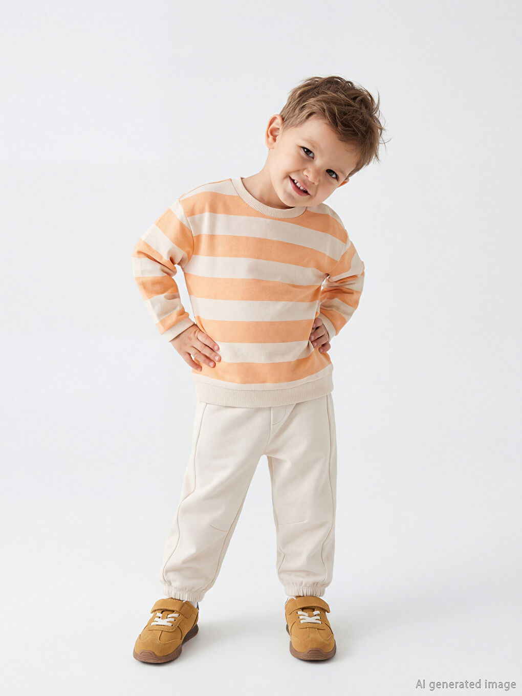 Полосатый комплект: свитшот и спортивные штаны для мальчиков