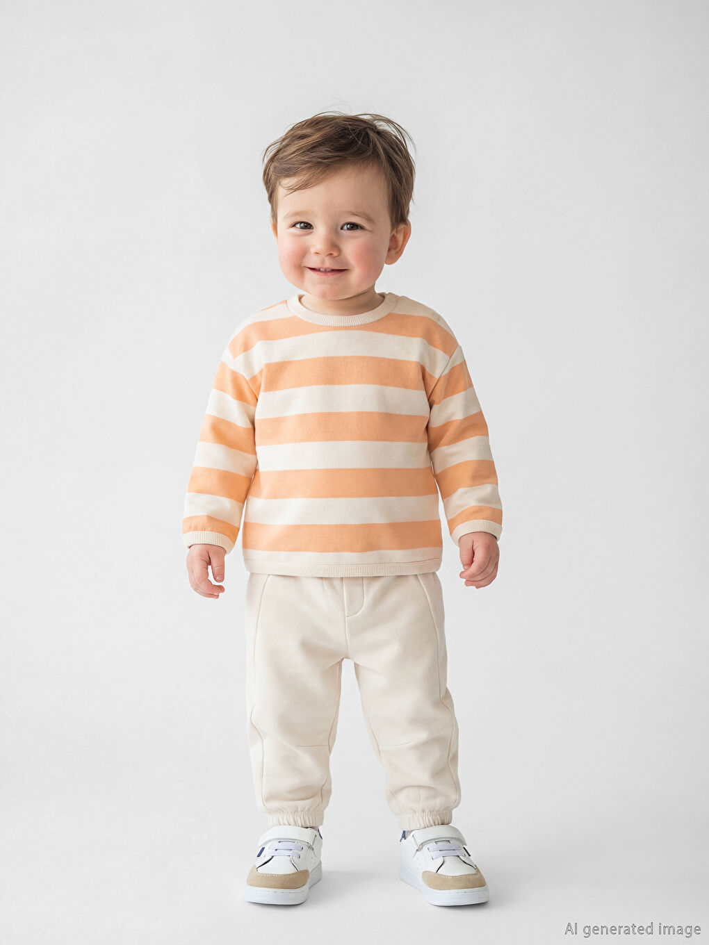 سوێت‌شێرت و سوێت‌پانتۆڵی خەتخەتی بۆ منداڵی کوڕ