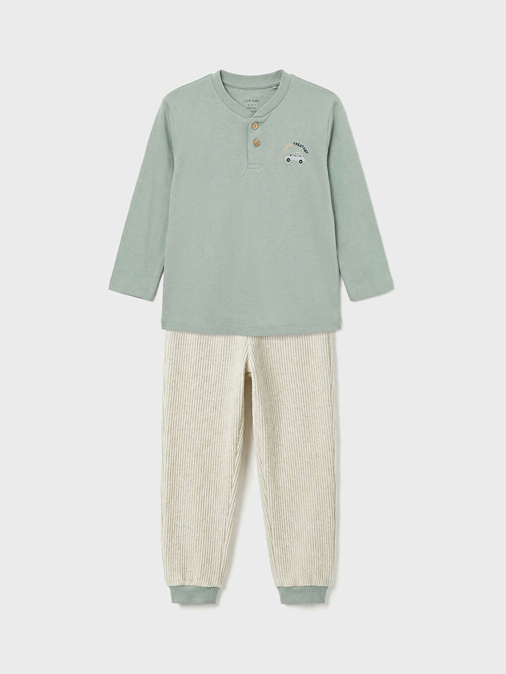 Yeşil Nakışlı Erkek Bebek Pijama Takımı