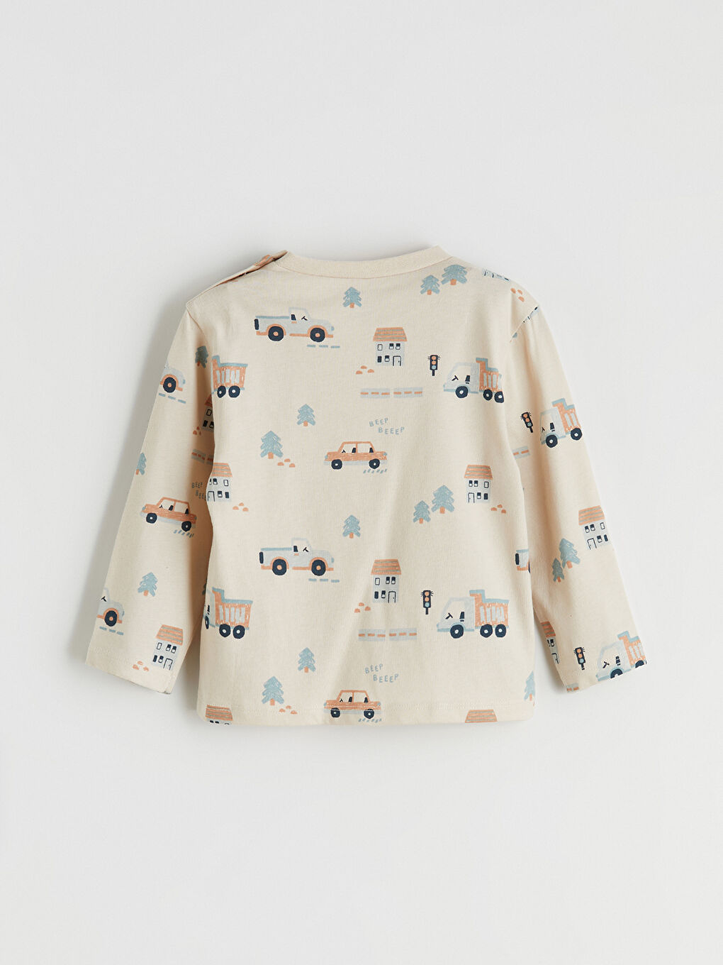 Bej Baskılı Erkek Bebek Tişört ve Jogger Eşofman Altı-3