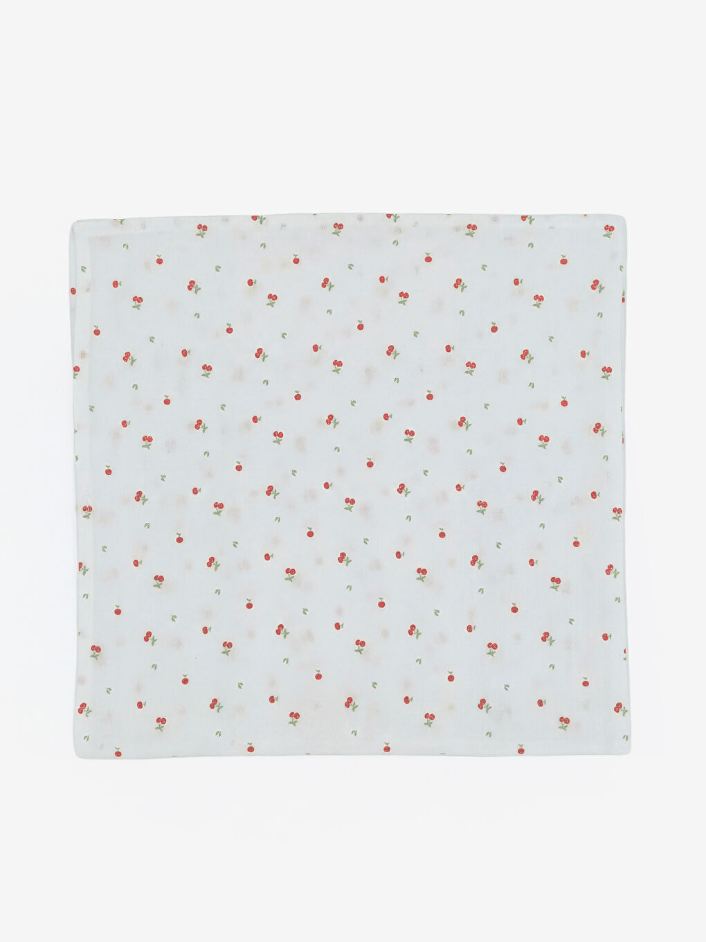 Ekru Kiraz Baskılı Kız Çocuk Müslin Bez 90x100 cm