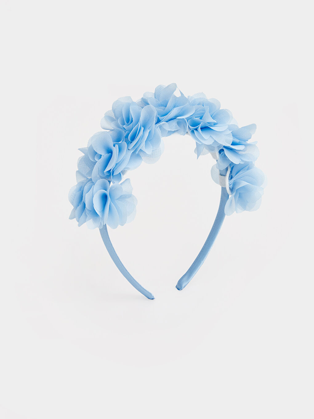 Mavi Tül Detaylı Kız Bebek Taç-1