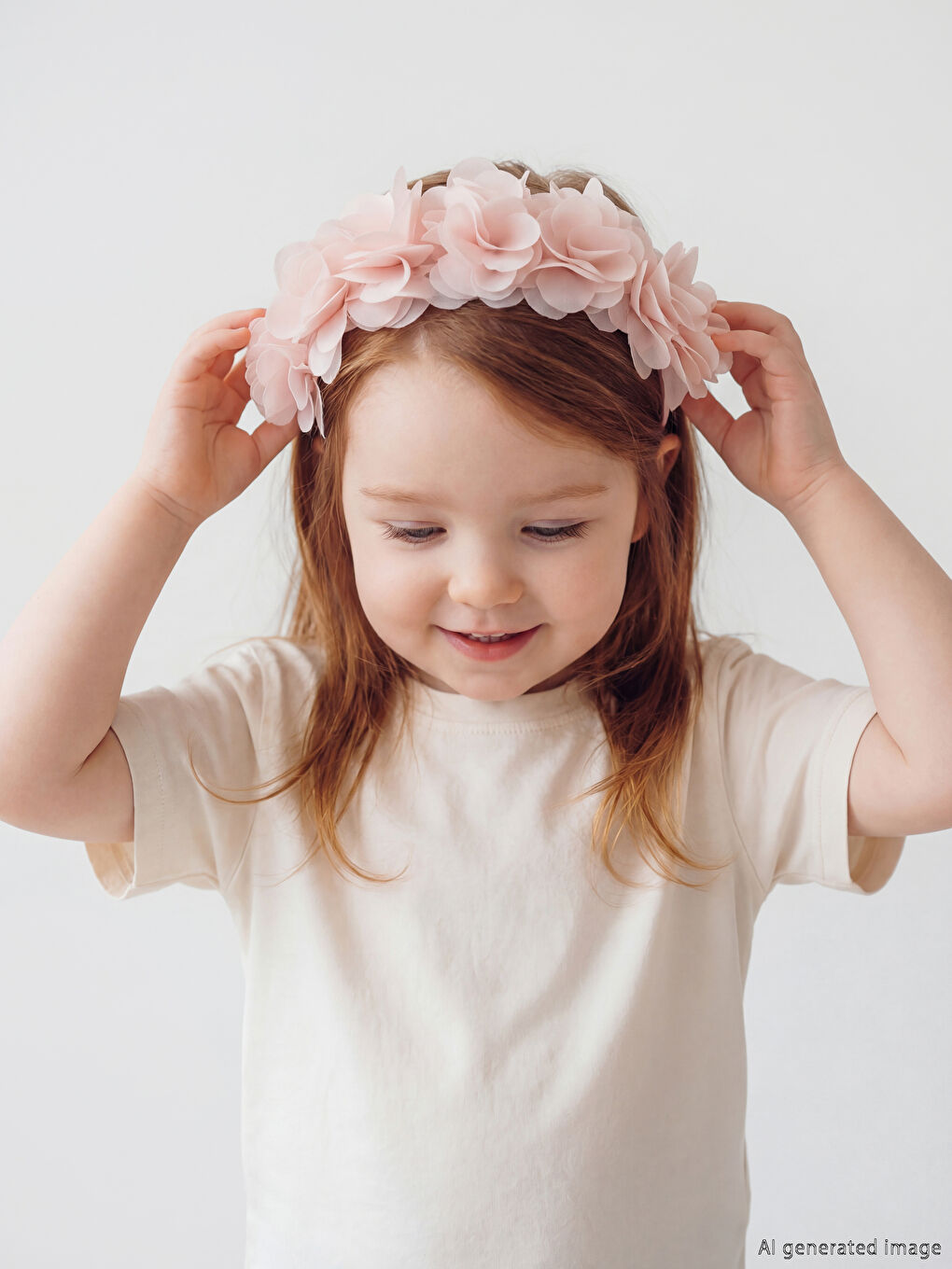 Pembe Tül Detaylı Kız Bebek Taç