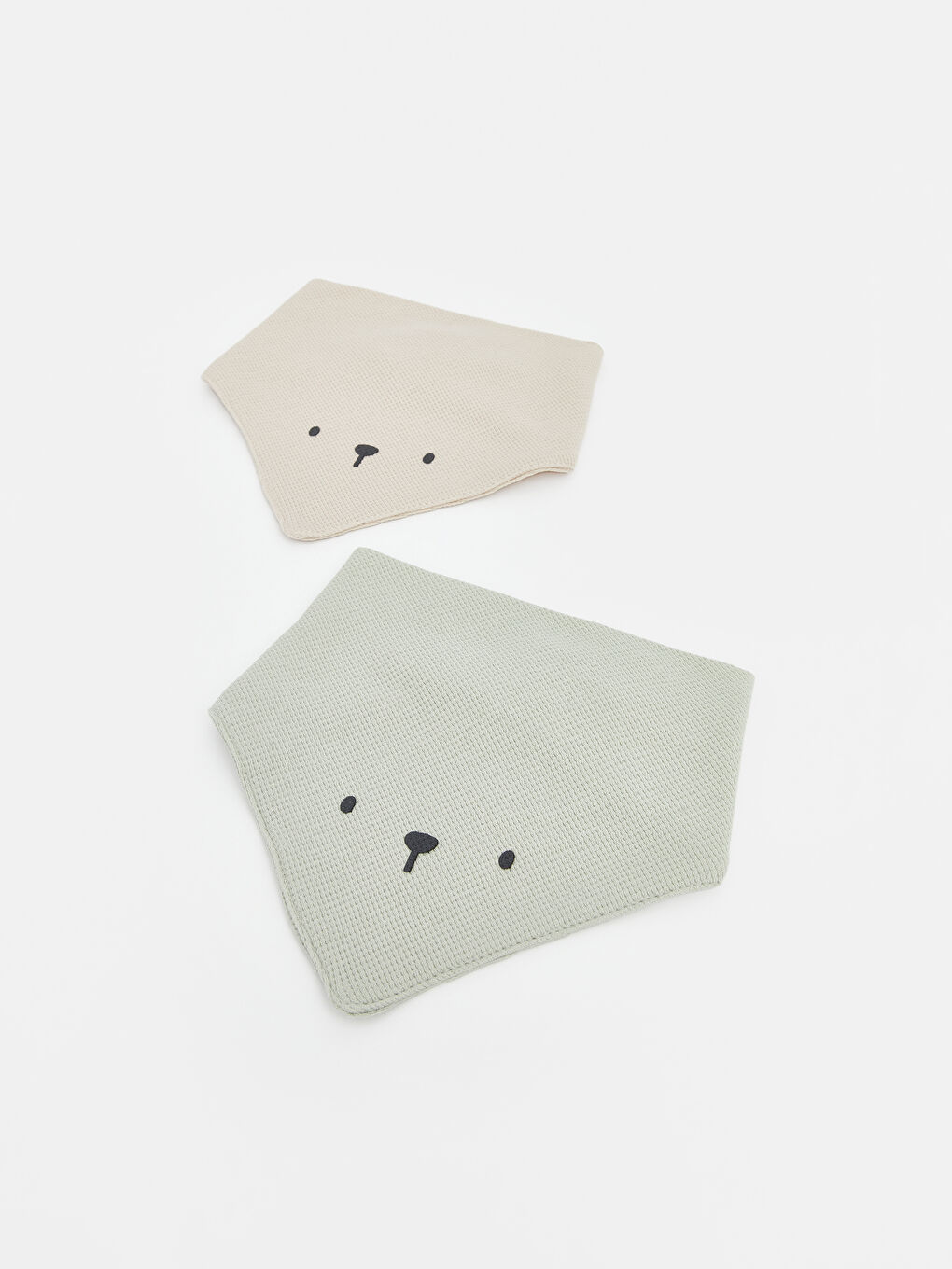 Nakışlı Erkek Bebek Mama Önlüğü 2'li Paket-1