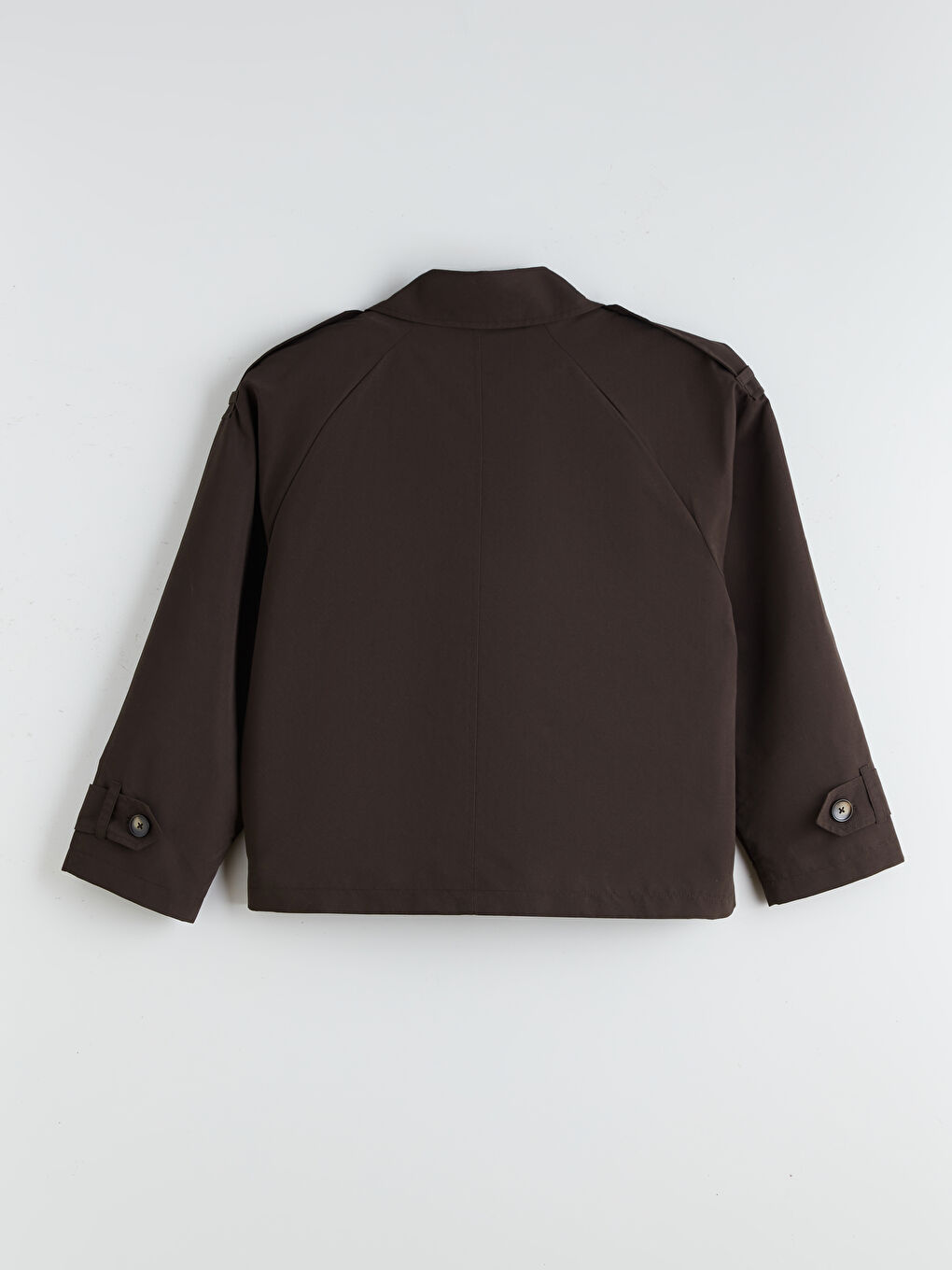 Kahverengi Kruvaze Yaka Oversize Kadın Trençkot-6