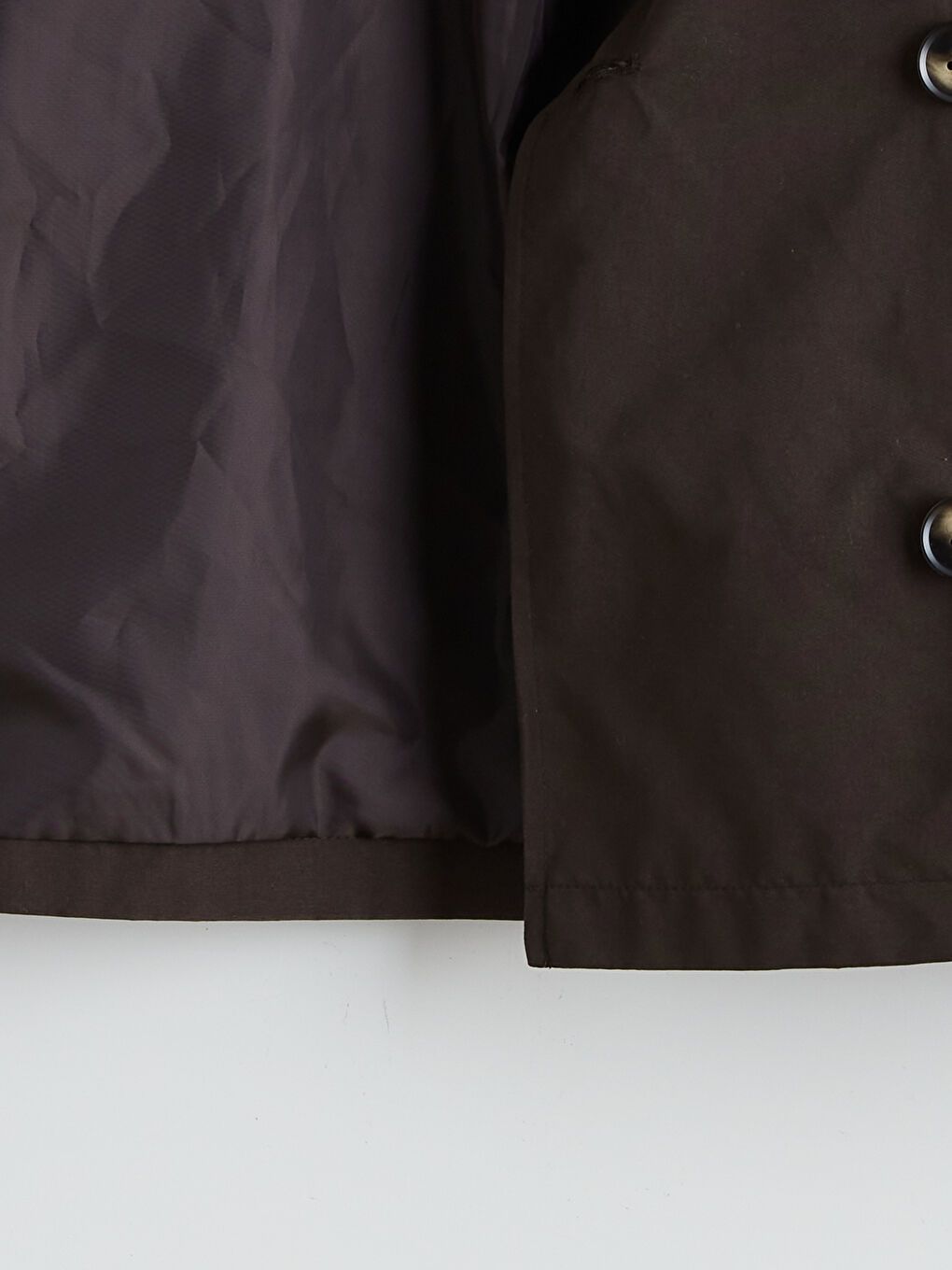 Kahverengi Kruvaze Yaka Oversize Kadın Trençkot-7