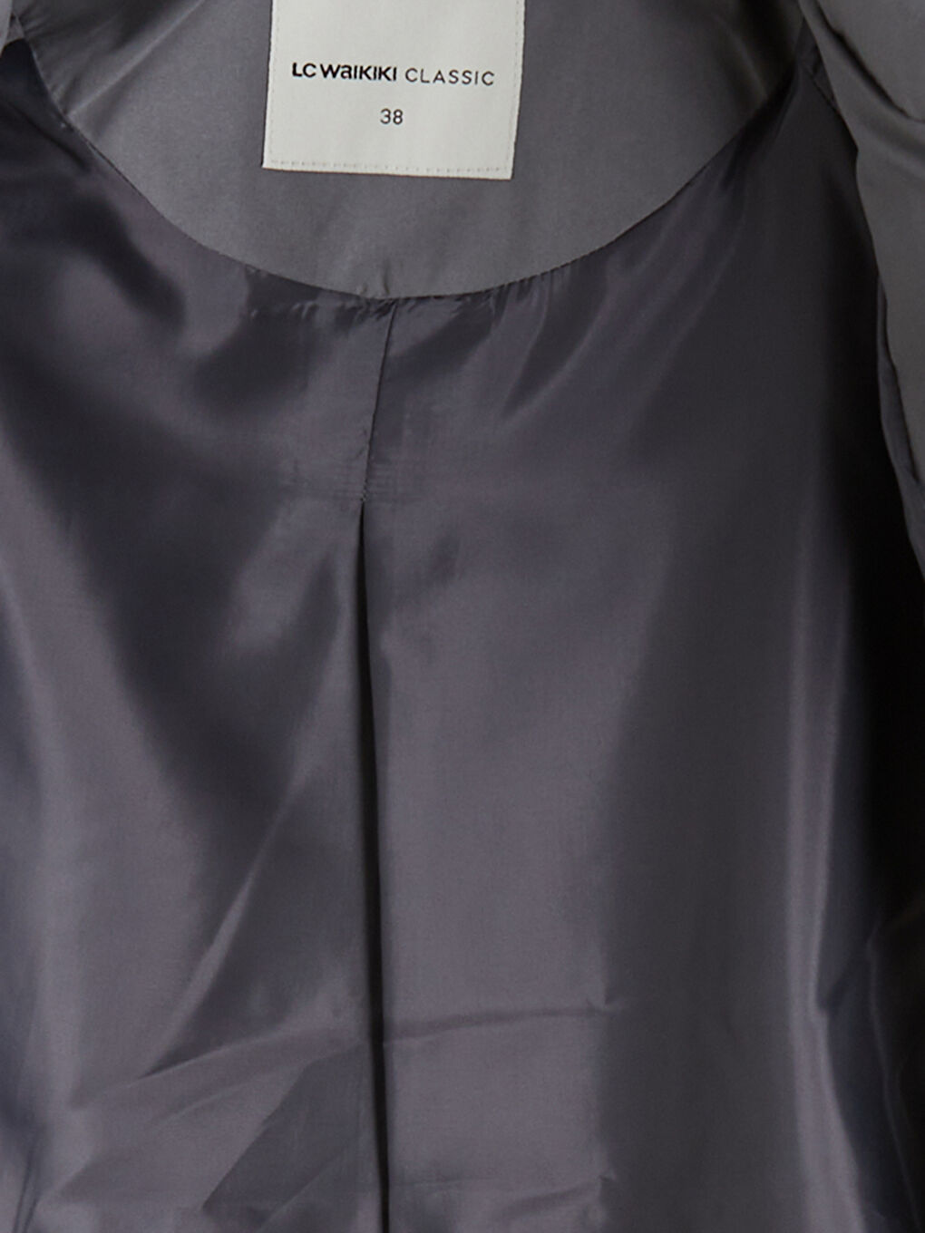 Gri Kruvaze Yaka Oversize Kadın Trençkot-1