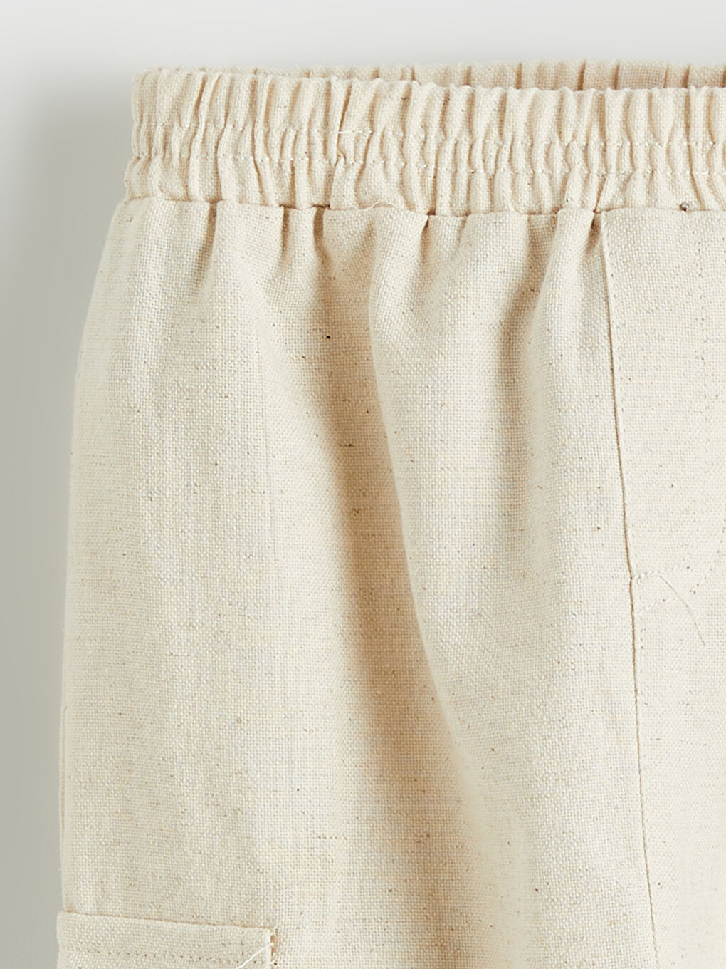 Ekru Erkek Bebek Kapüşonlu Gömlek ve Pantolon-4