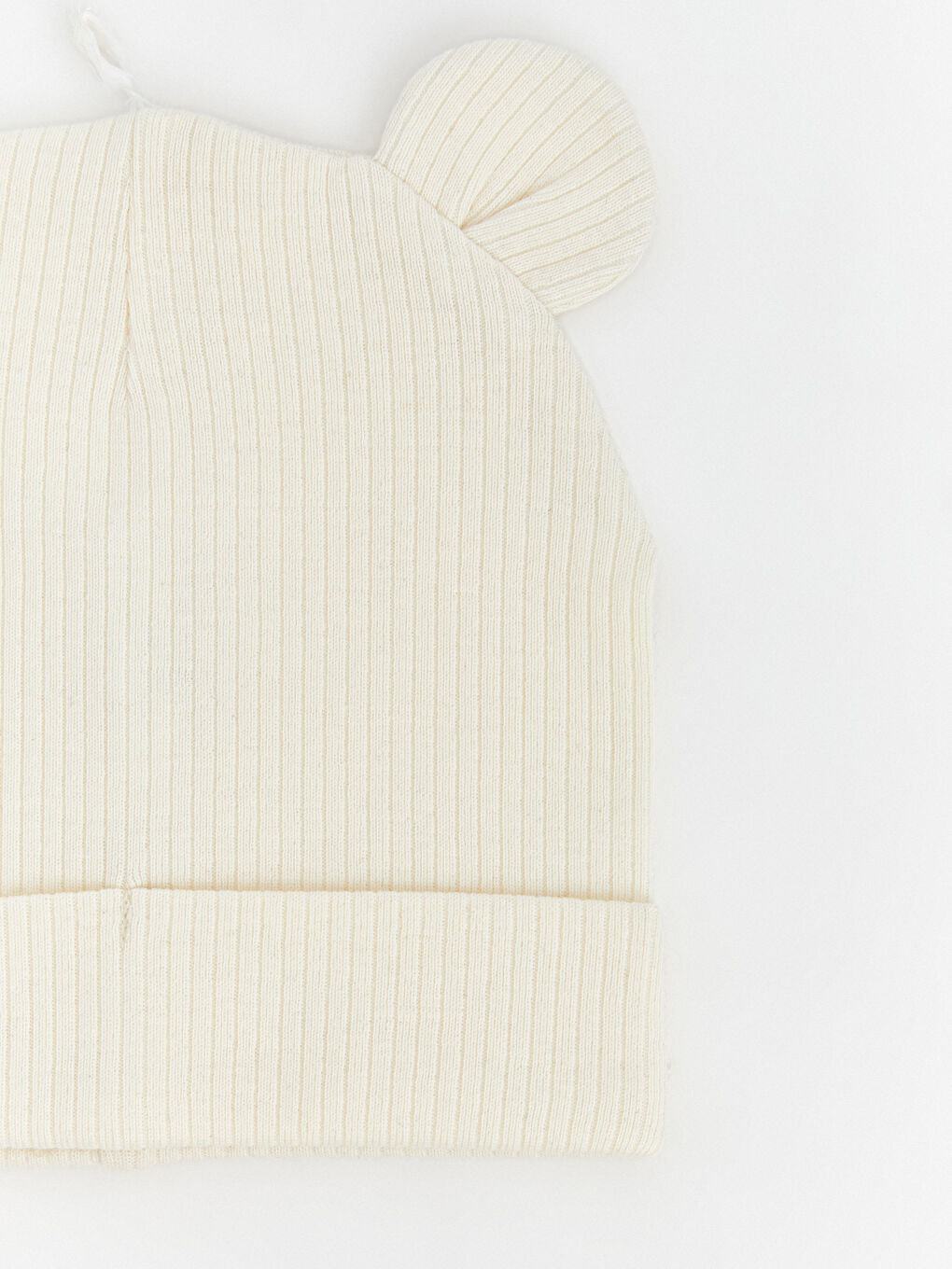 Ekru Kulak Detaylı Erkek Bebek Bere 2'li-1