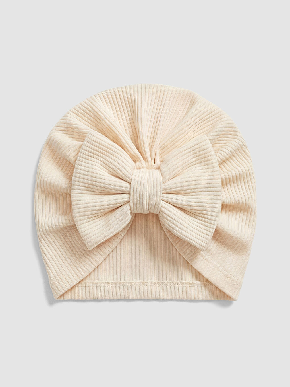 Ekru Fiyonk Detaylı Kız Bebek Bere 2'li-5