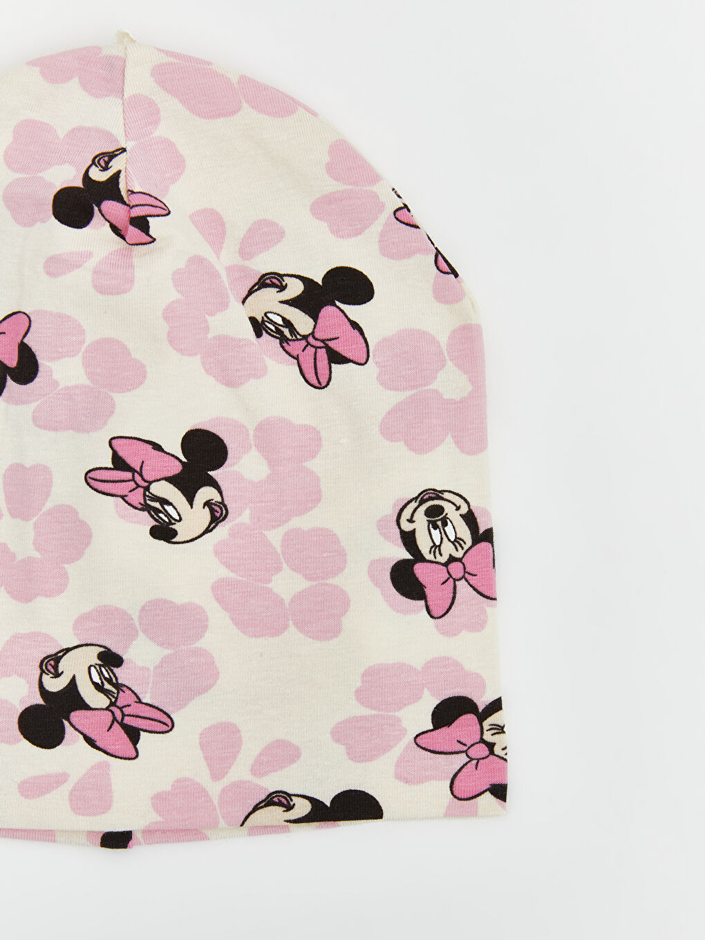 Pembe Minnie Mouse Baskılı Kız Bebek Bere 2'li-2