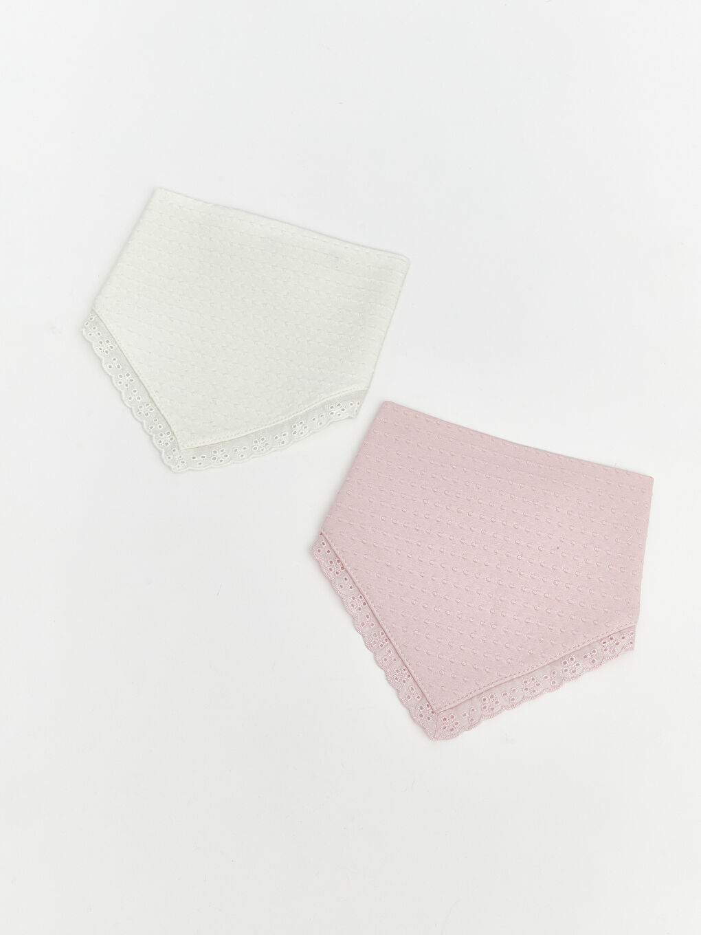 Dokulu Kız Bebek Mama Önlüğü 2'li-1