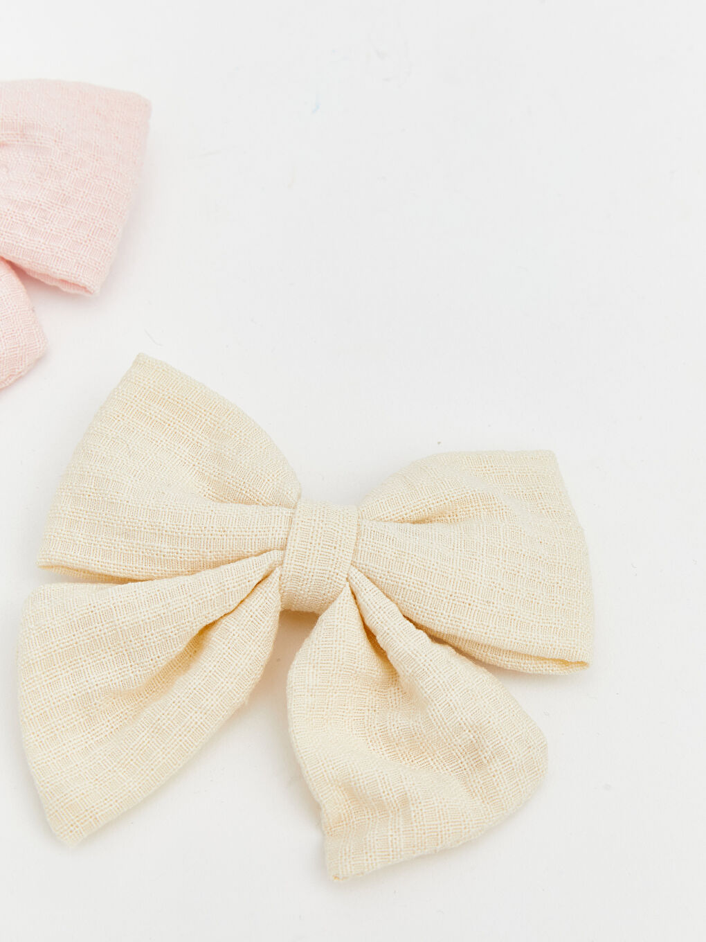 Ekru Fiyonk Desenli Kız Bebek Toka 2'li-1