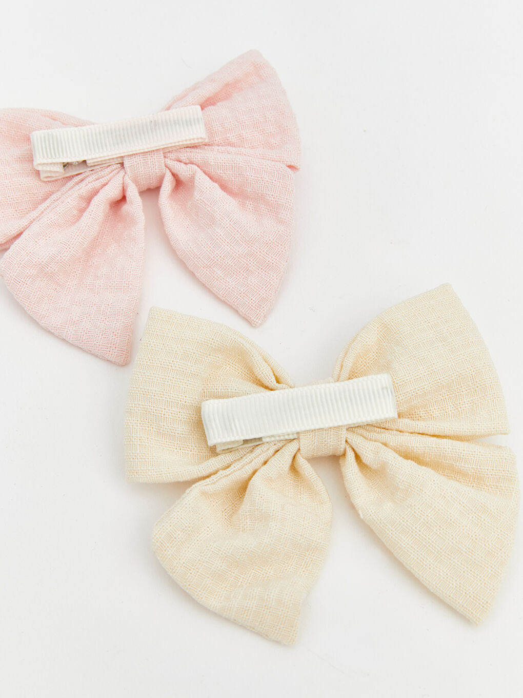 Ekru Fiyonk Desenli Kız Bebek Toka 2'li-3