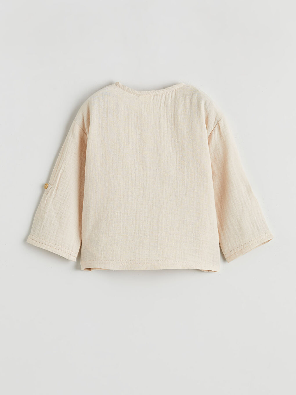 Bej Hakim Yaka Erkek Bebek Gömlek-1