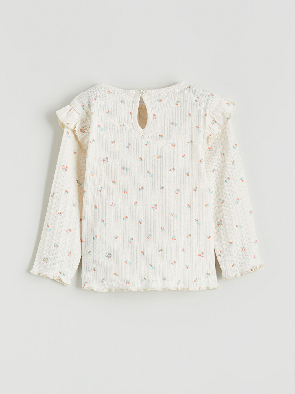 Ekru Çiçekli Kız Bebek Tişört ve Tayt-3