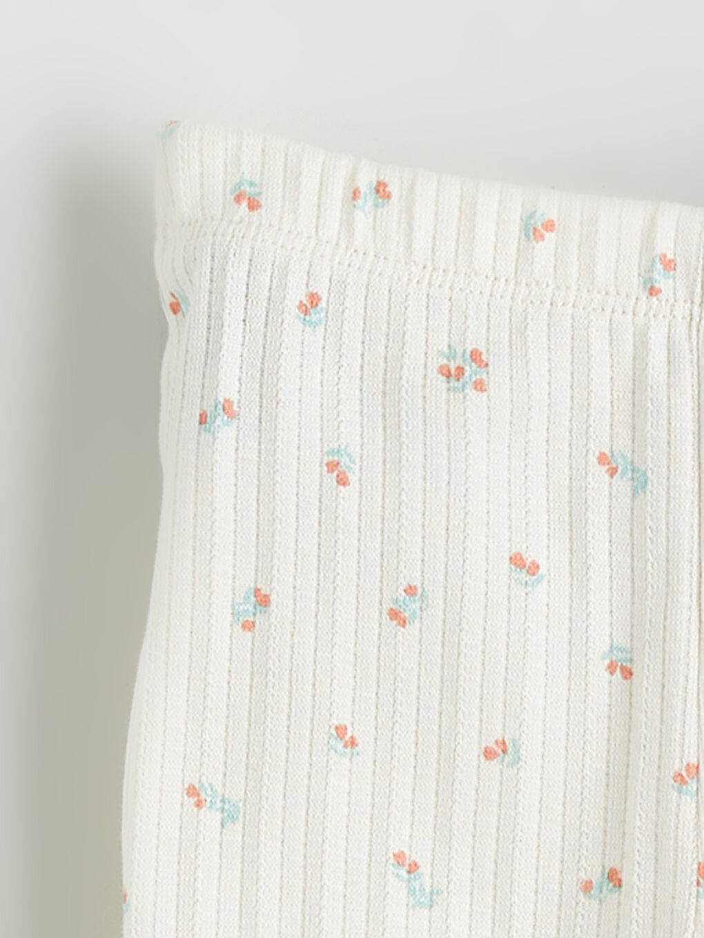 Ekru Çiçekli Kız Bebek Tişört ve Tayt-5