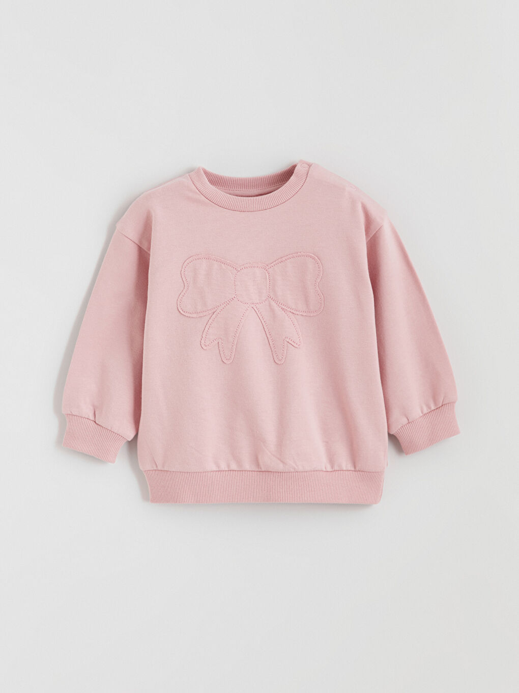 Fiyonk Detaylı Kız Bebek Sweatshirt ve Eşofman Altı-1