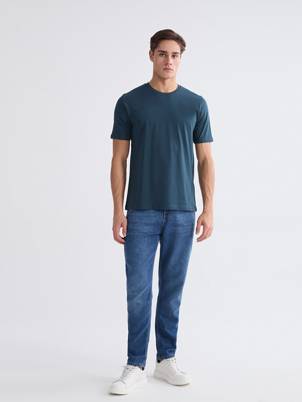 تيشيرت رجالي بياقة دائرية قماش جيرسي-1