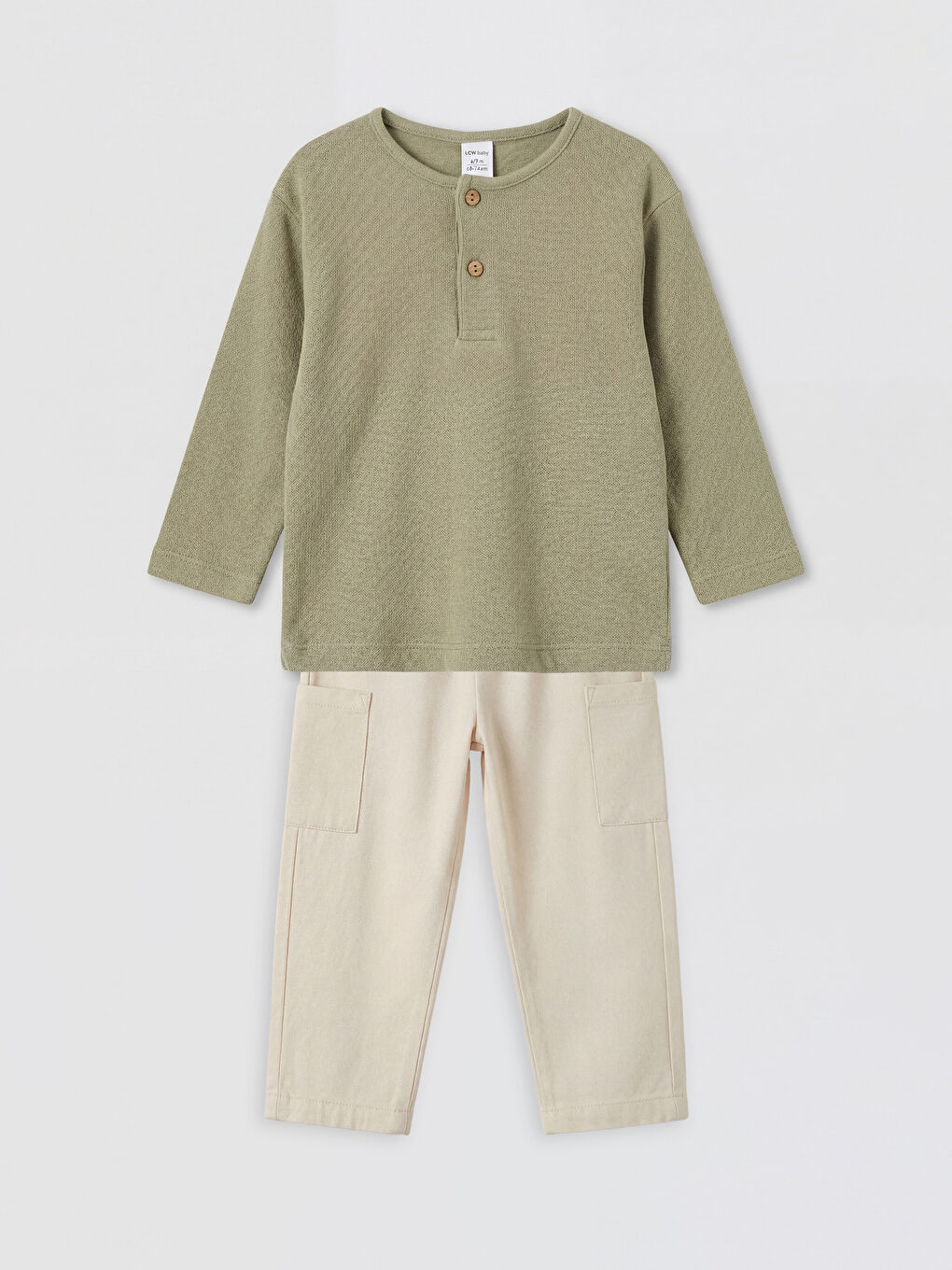 Haki Erkek Bebek Tişört ve Pantolon