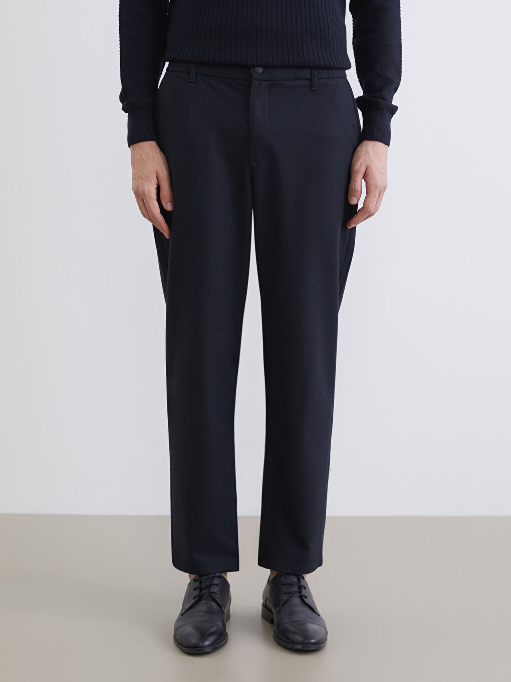 Lacivert Beli Lastikli Regular Fit Erkek Pantolon-1