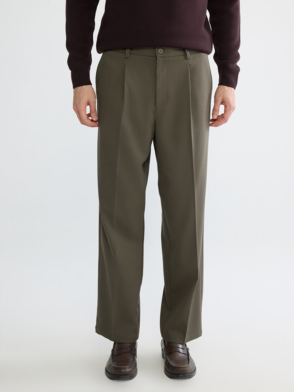 Haki Rahat Kalıp Erkek Pantolon-1