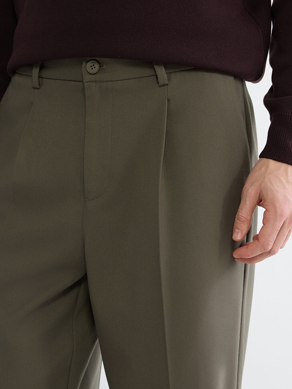 Haki Rahat Kalıp Erkek Pantolon-2